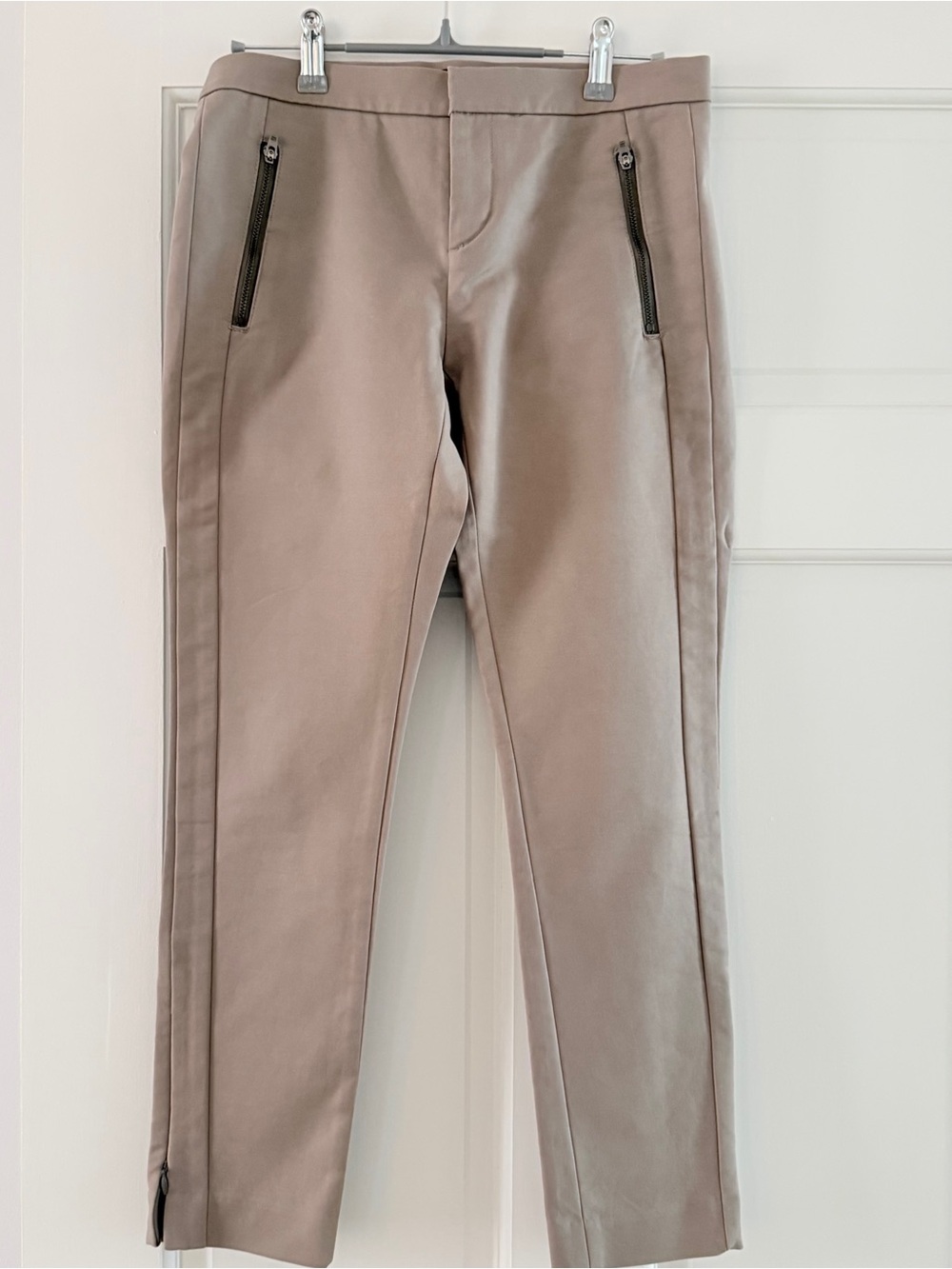Vintage Banana Republic- Women's Taupe Stretch Ponte Ankle Moto Pants